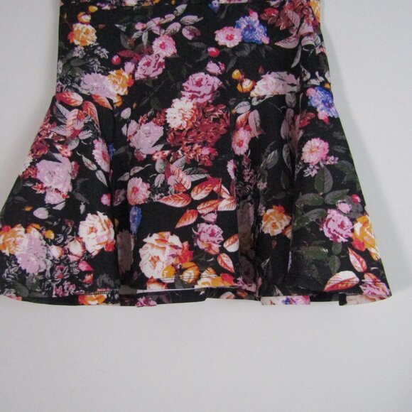 Marilyn Monroe Floral Mini Skirt Large Black Romantic Girly Flounce - Picture 3 of 10